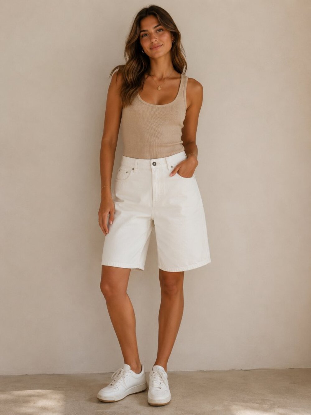 Madewell Off White Denim V-Waist 12" Bermuda Shorts 28 NWT